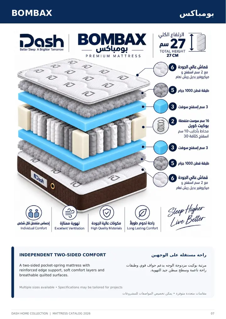 مرتبة بومباكس من داش